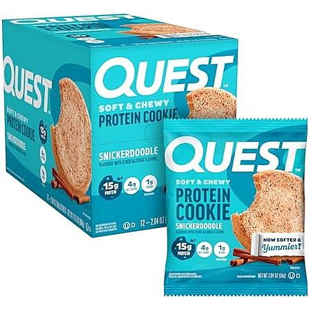 Image for Quest Nutrition: 12-Count 2.04-Oz Protein Cookie (Snickerdoodle) $12.3